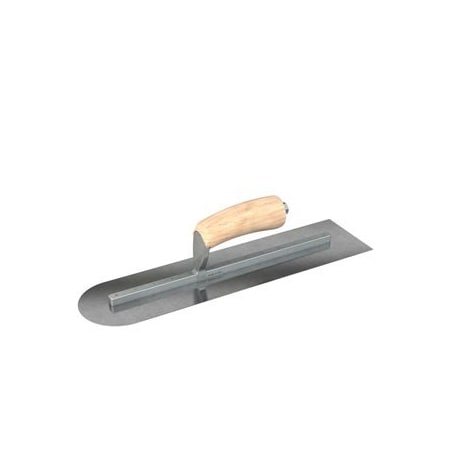 Steel City Trowels By Bon Finish Trowel, Square/Round End, Carbon Steel, 18 X 4, Wood 66-262
